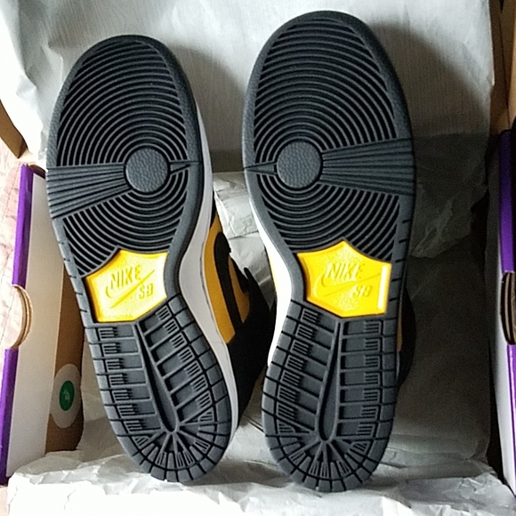 Sz 8.5 Nike sb dunk high reverse goldenrod new with box authentic dunks main image 4